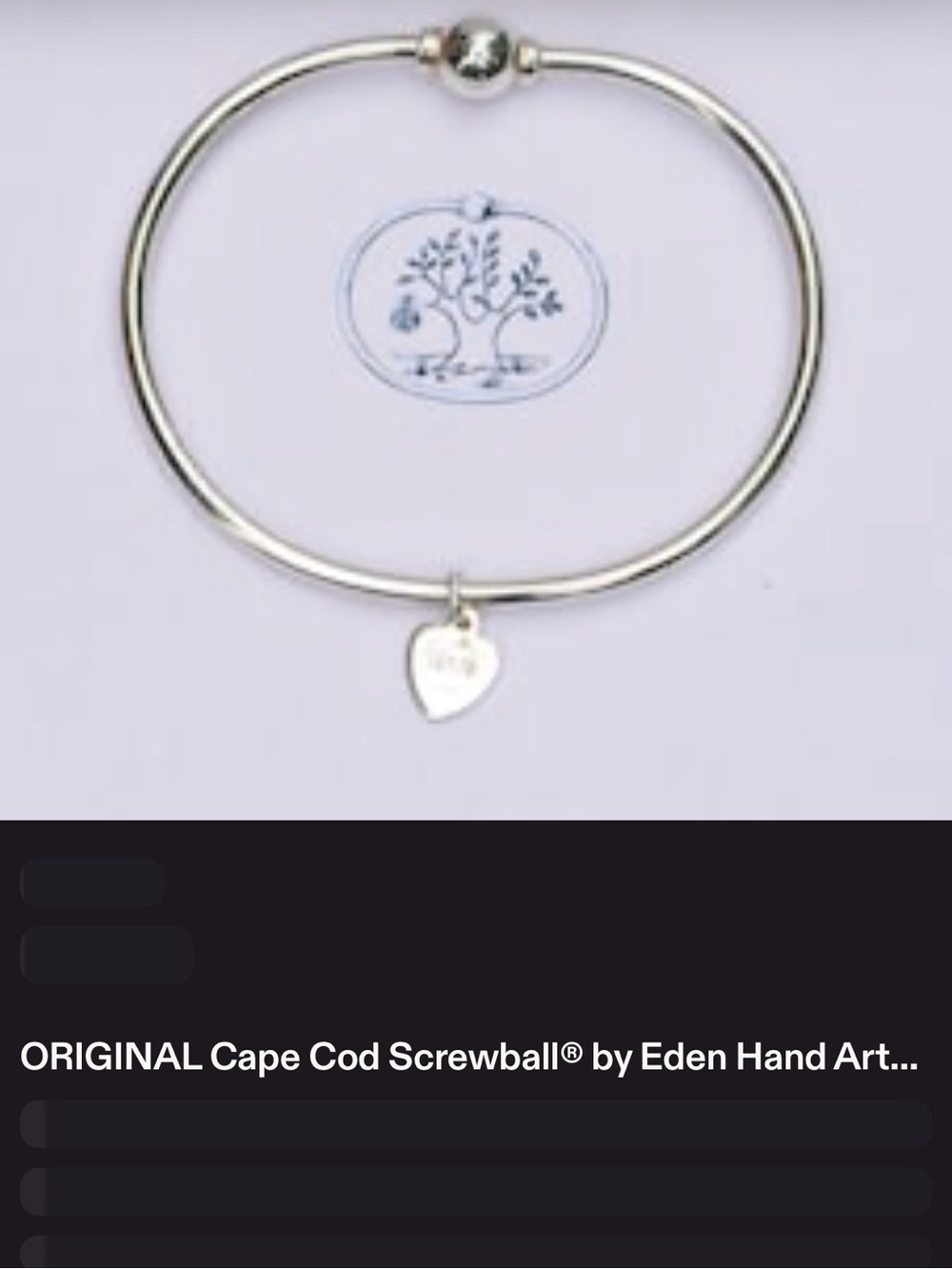 Original Eden Hand Arts Silver Cape Cod Screwball® Bangle - Picture 2 of 4